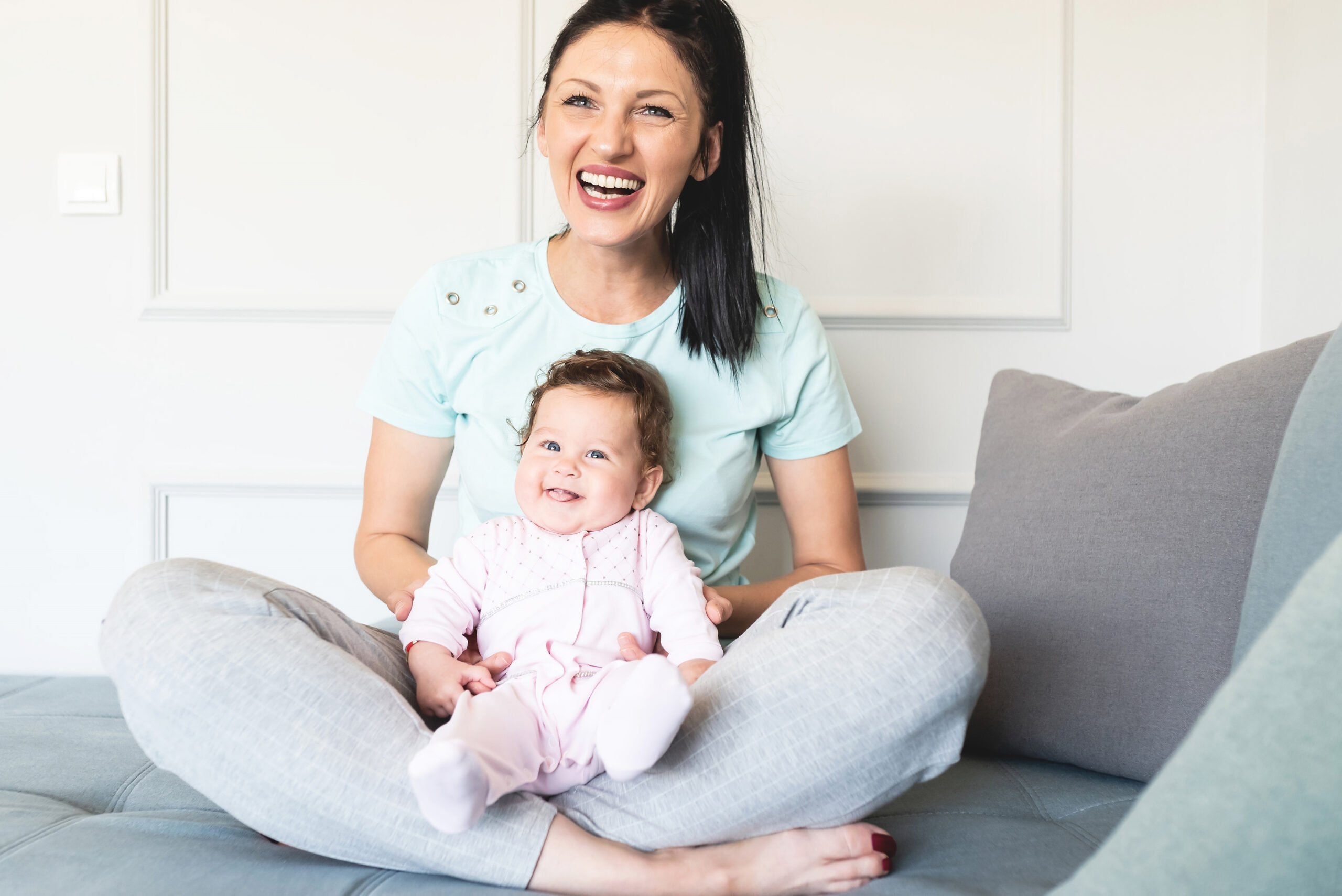 happy mom baby
