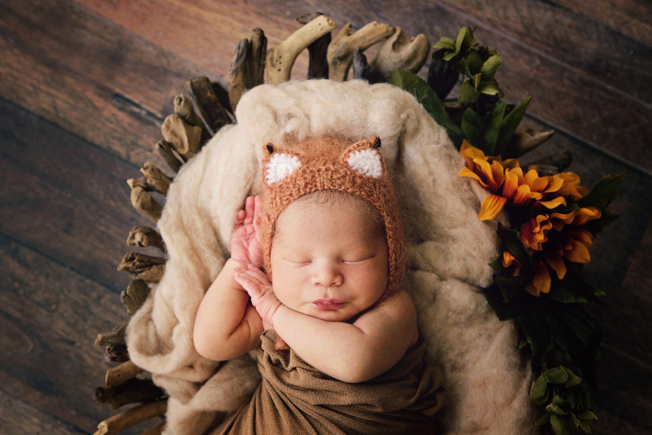 Newborn Baby Swaddled and Sleeping