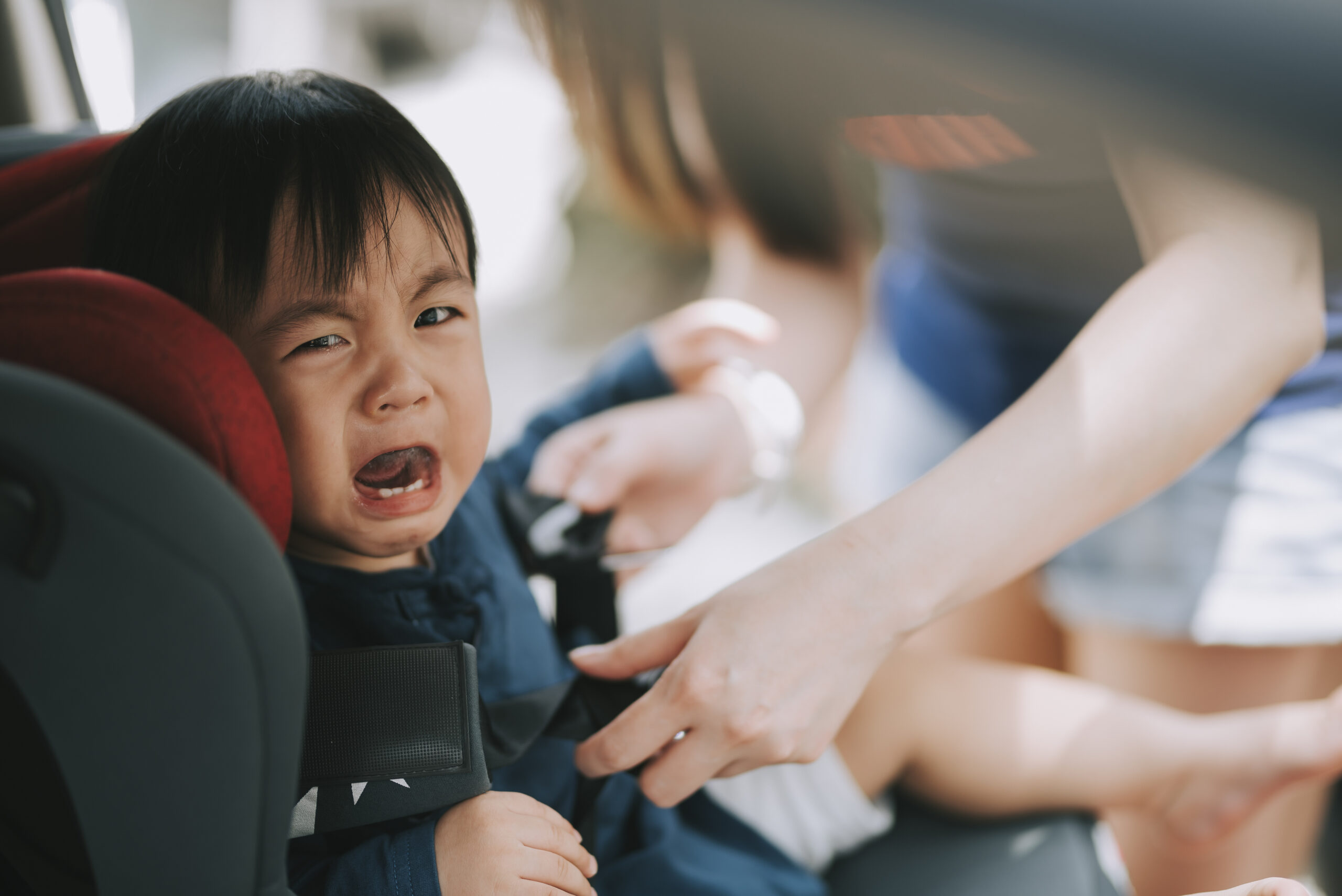 crying baby in car