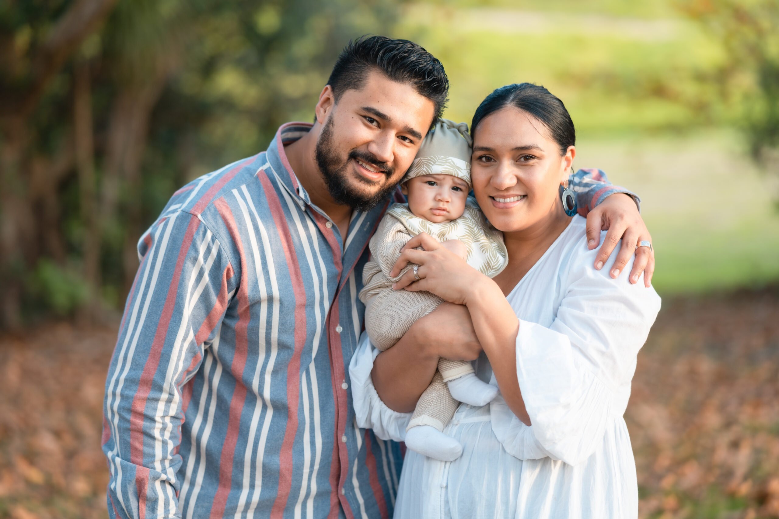 Family with one child enjoying weekend outdoor.