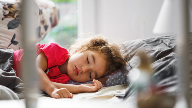 tired kid sleeping