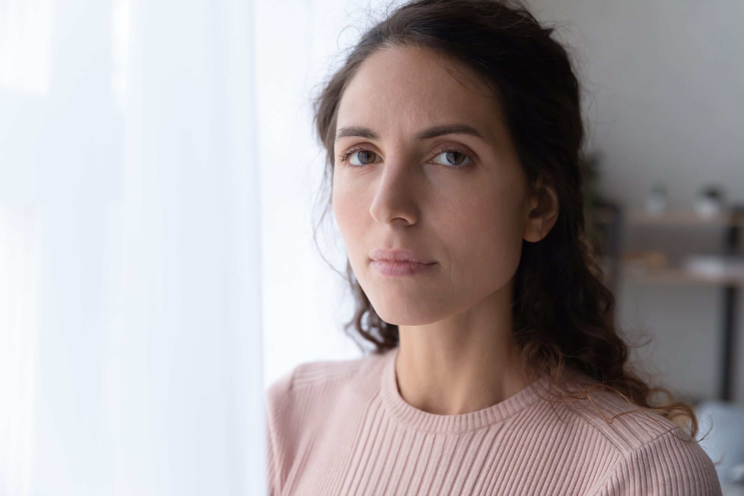not smiling woman
