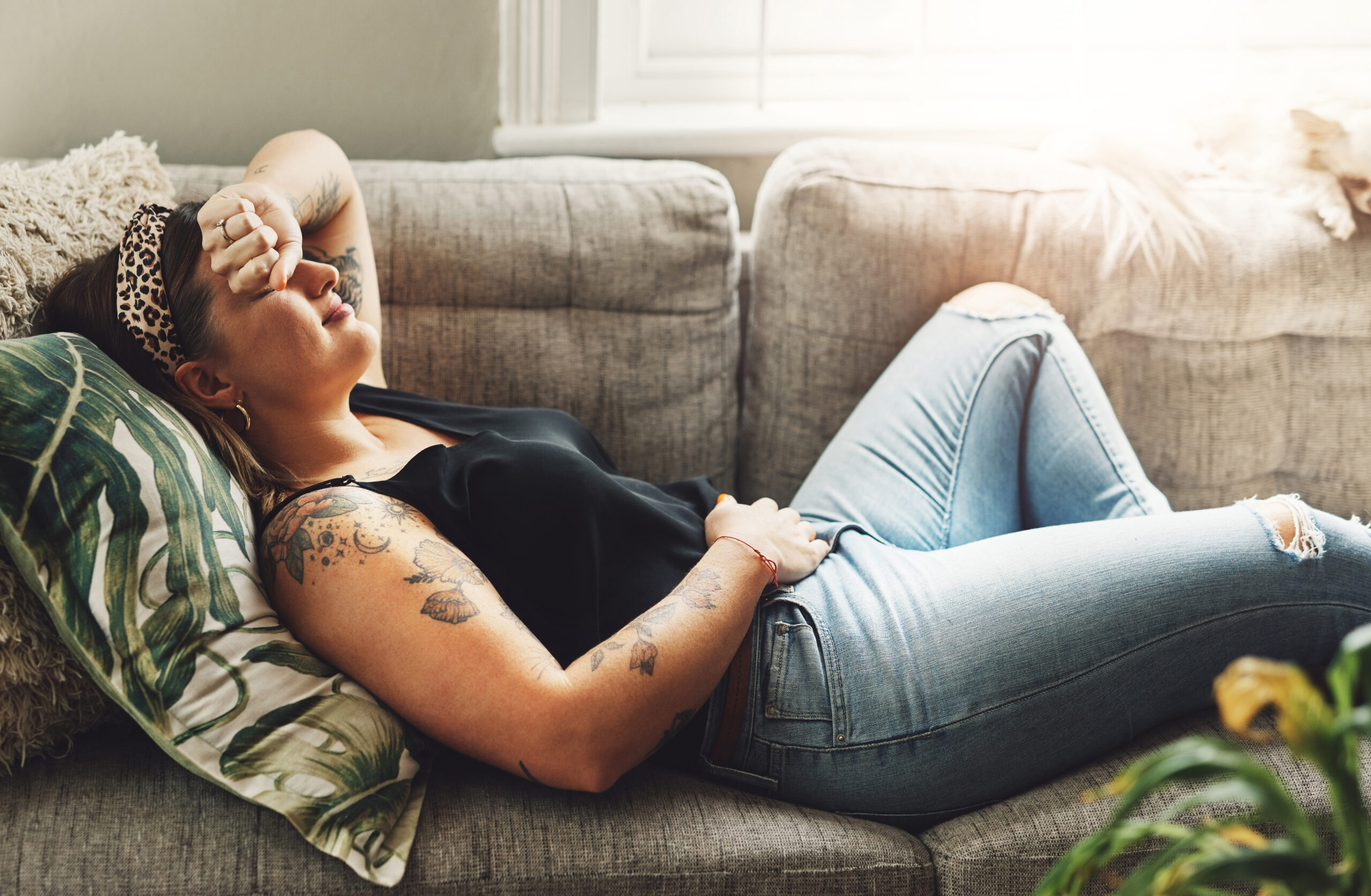 bloated woman