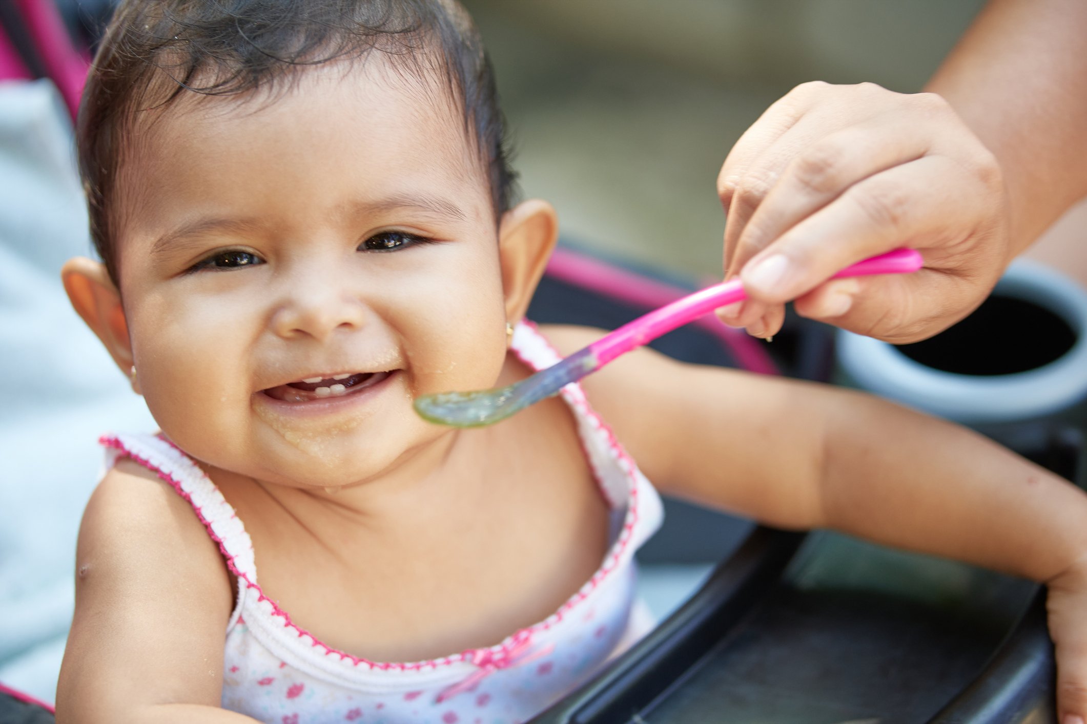 Latin baby eating
