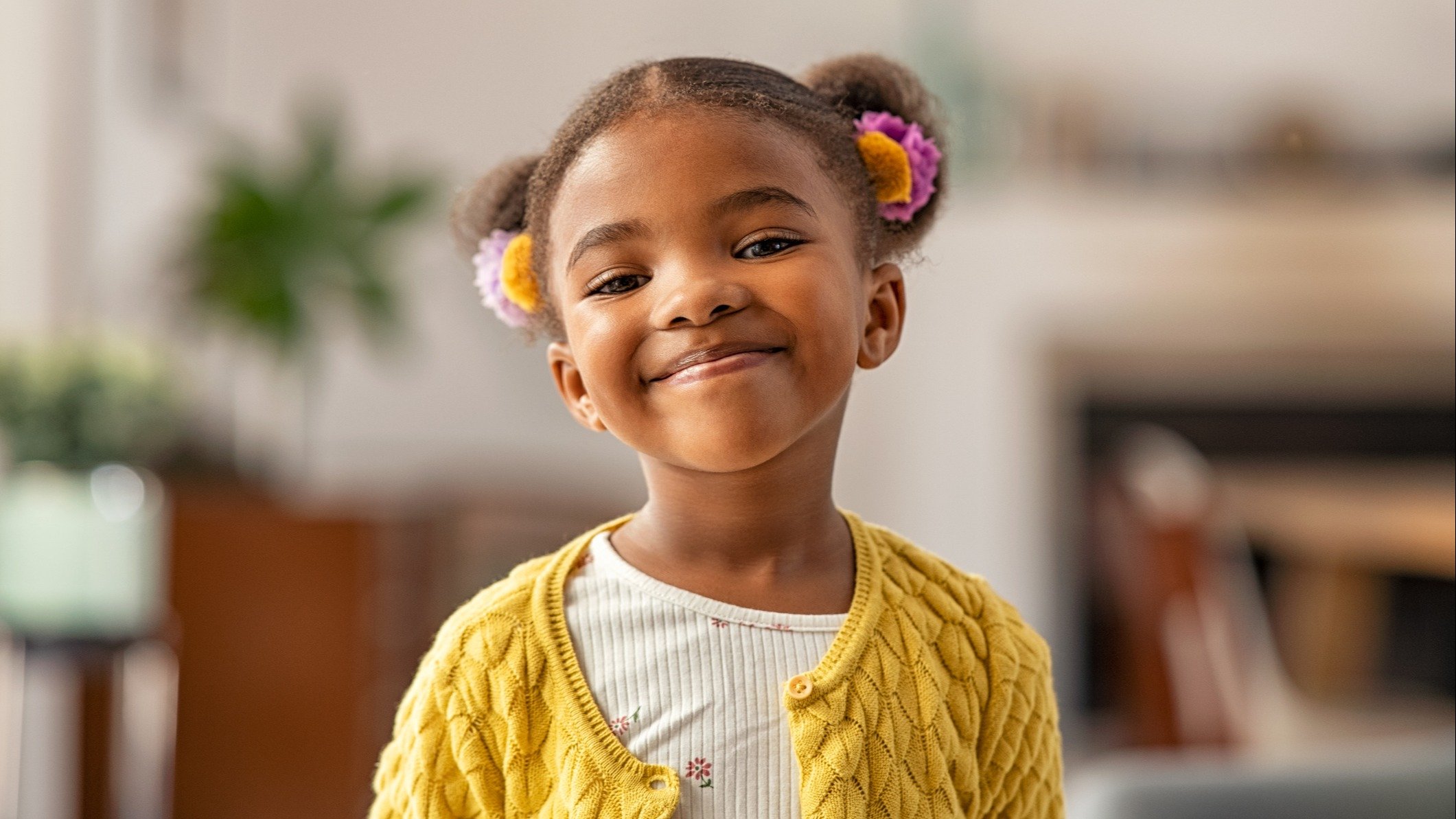 A little girl smiling