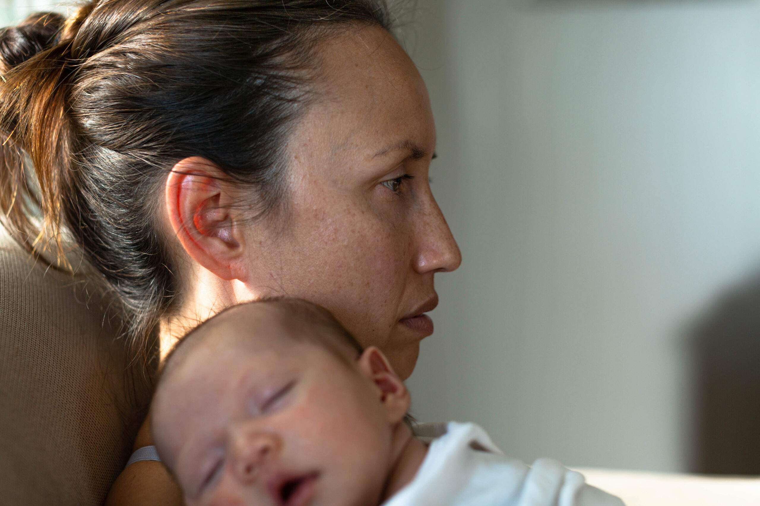 stressed new mom