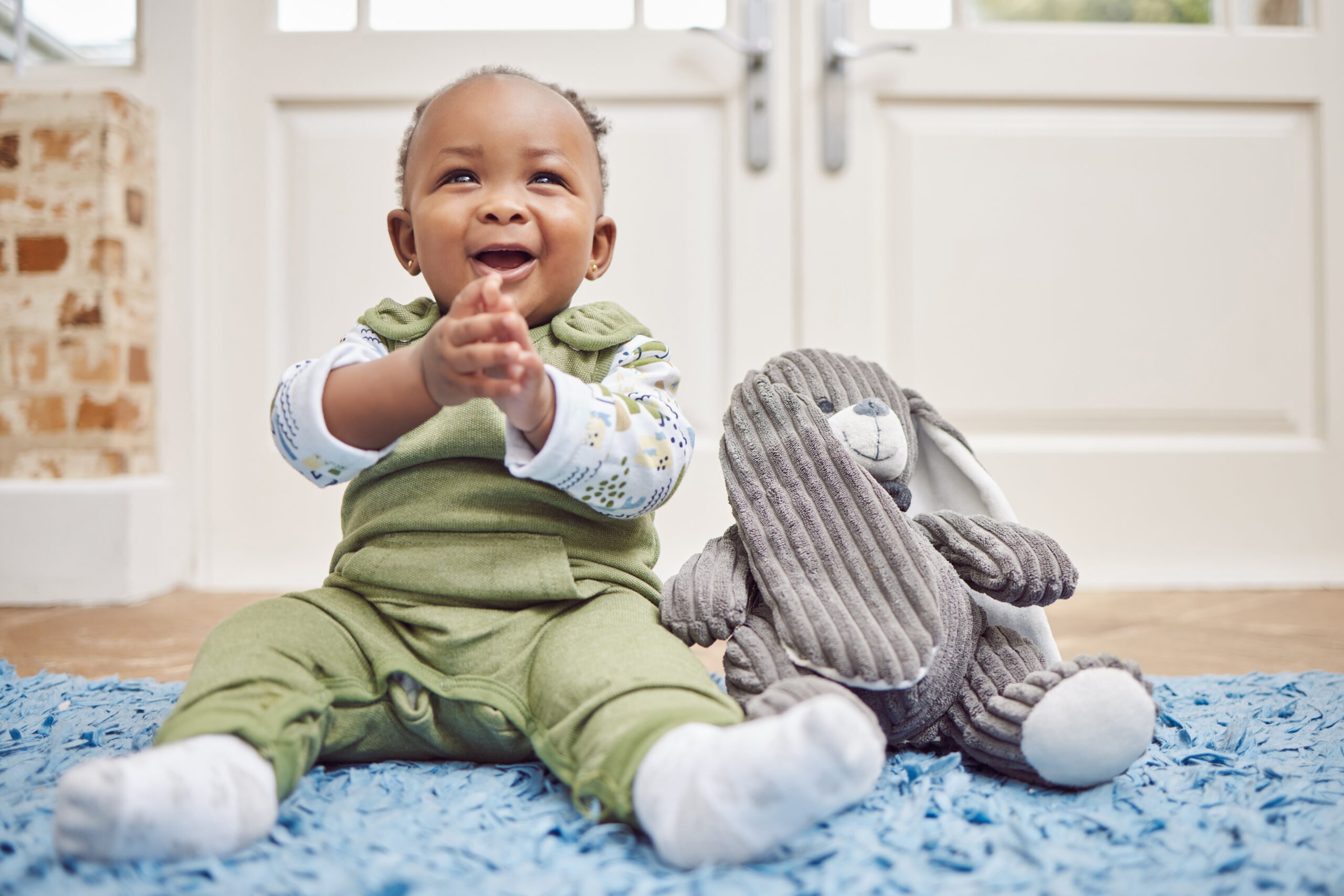 Shot of an adorable baby girl at home