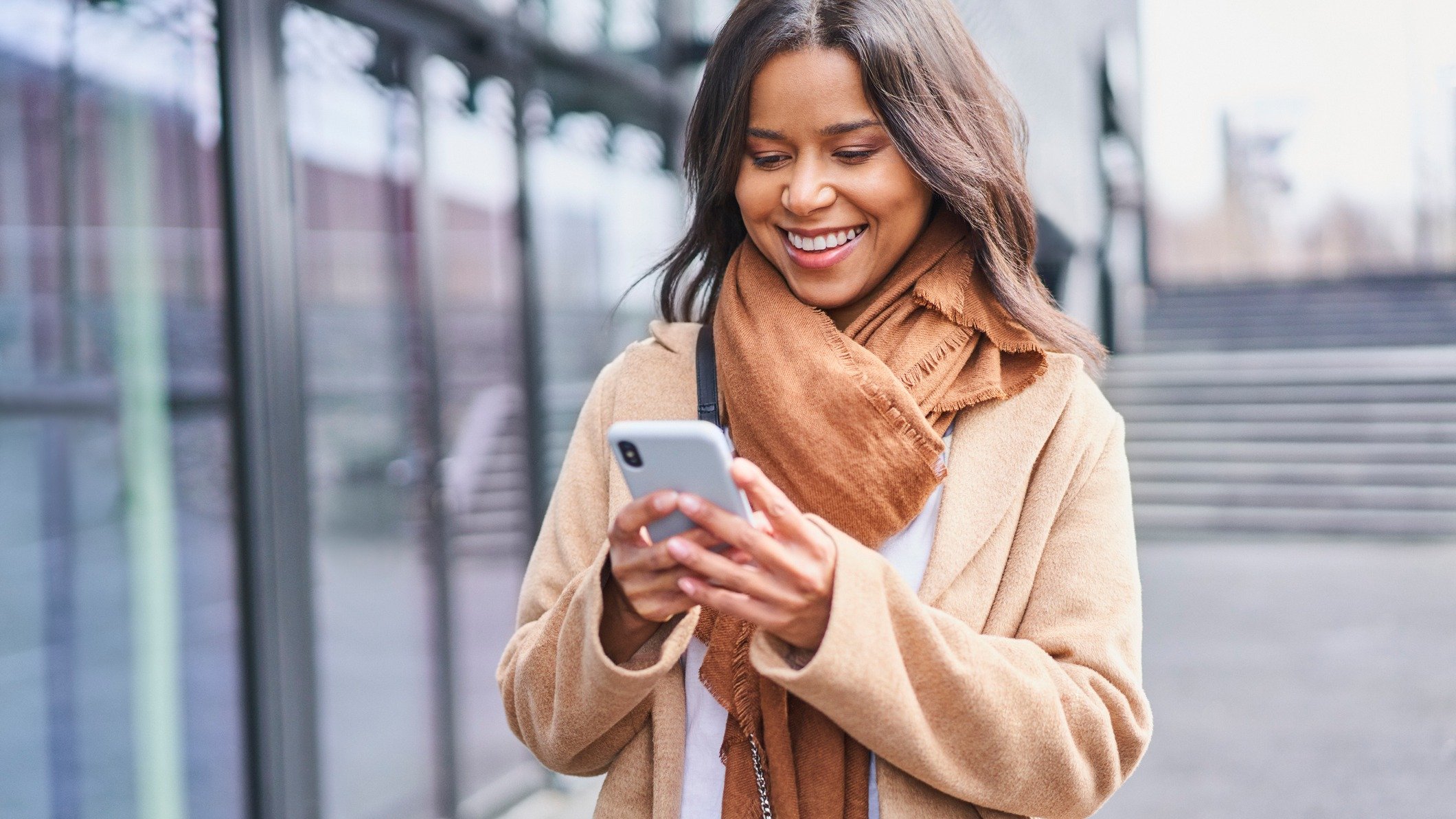 A woman on her phone