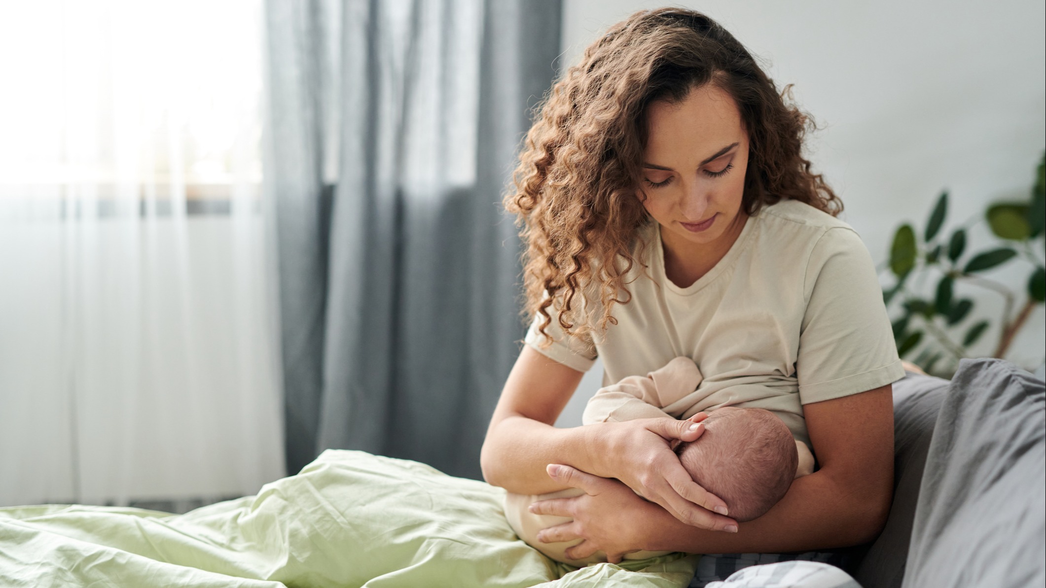 A mom breastfeeding