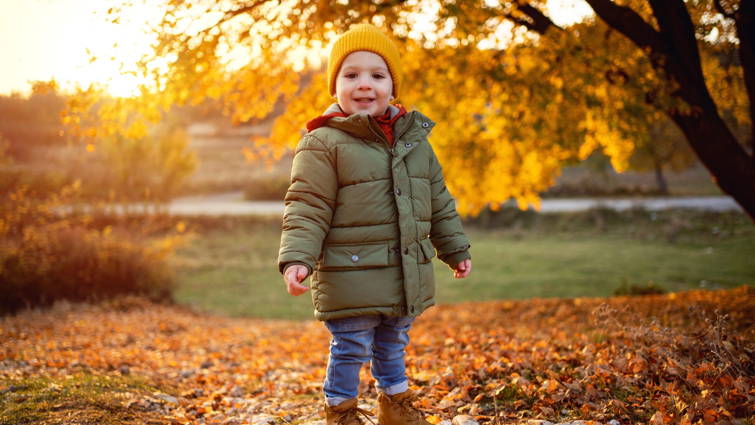 baby boy in the fall