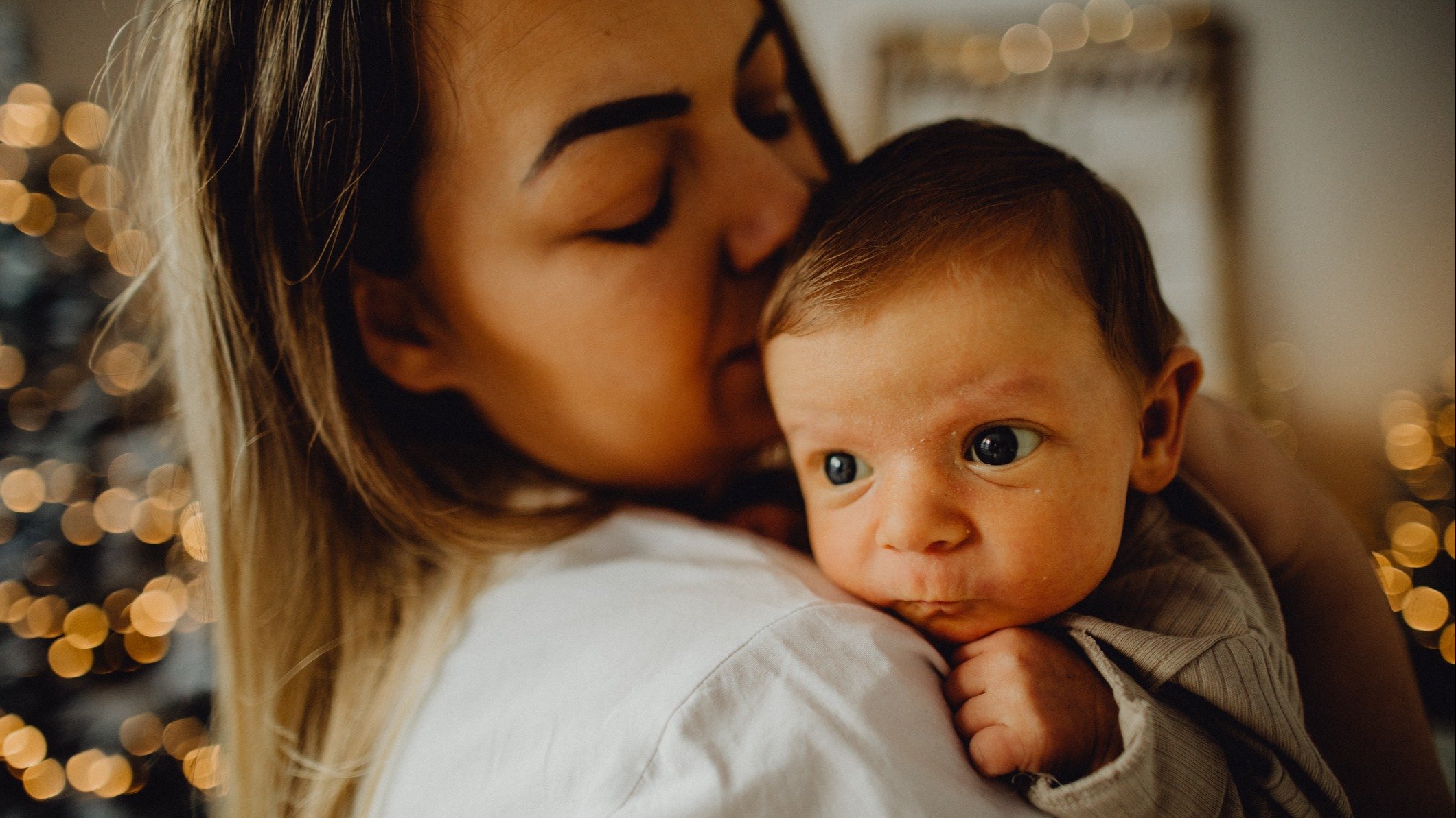 Woman holding her baby