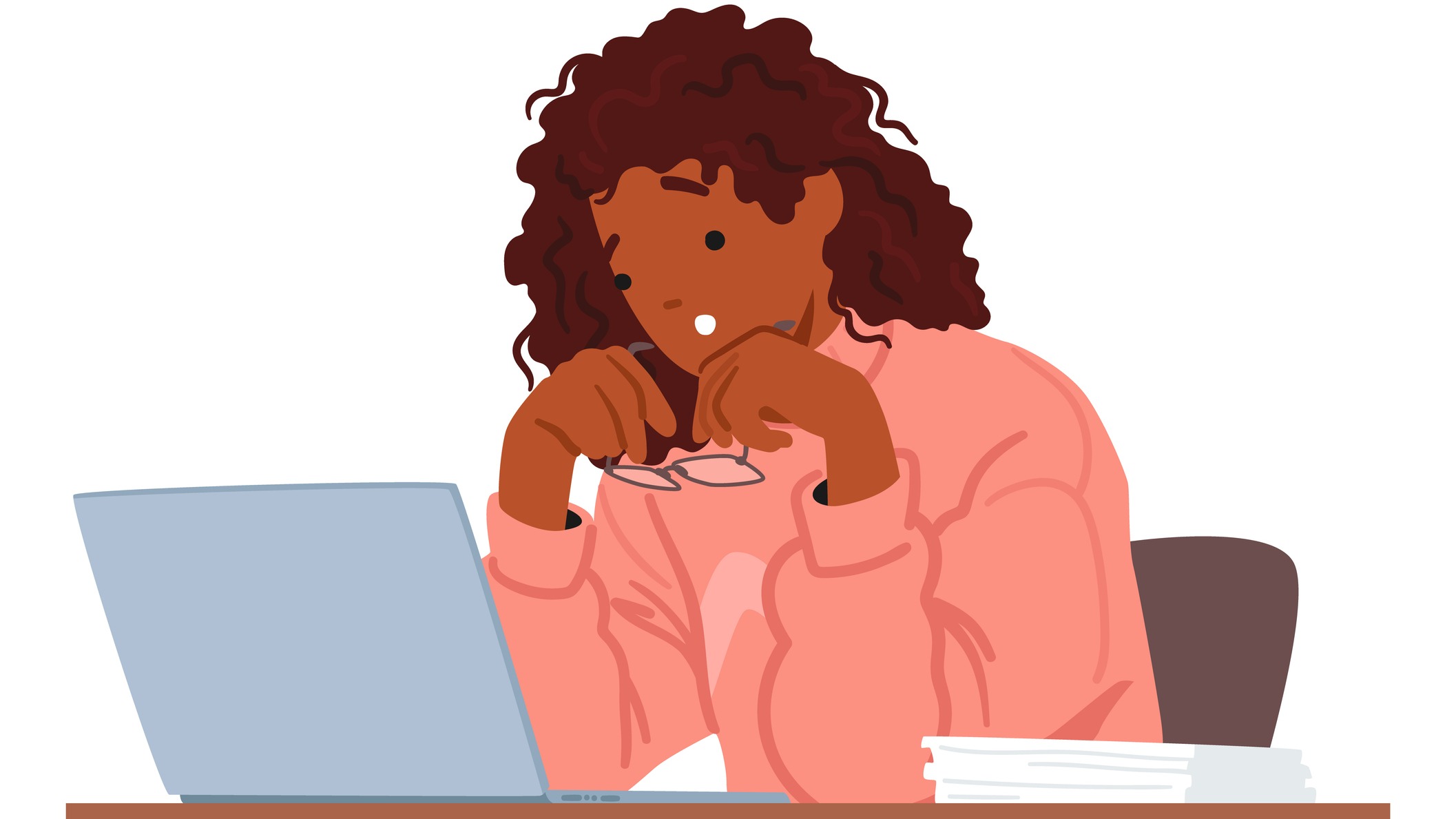 Illustration of woman at her computer