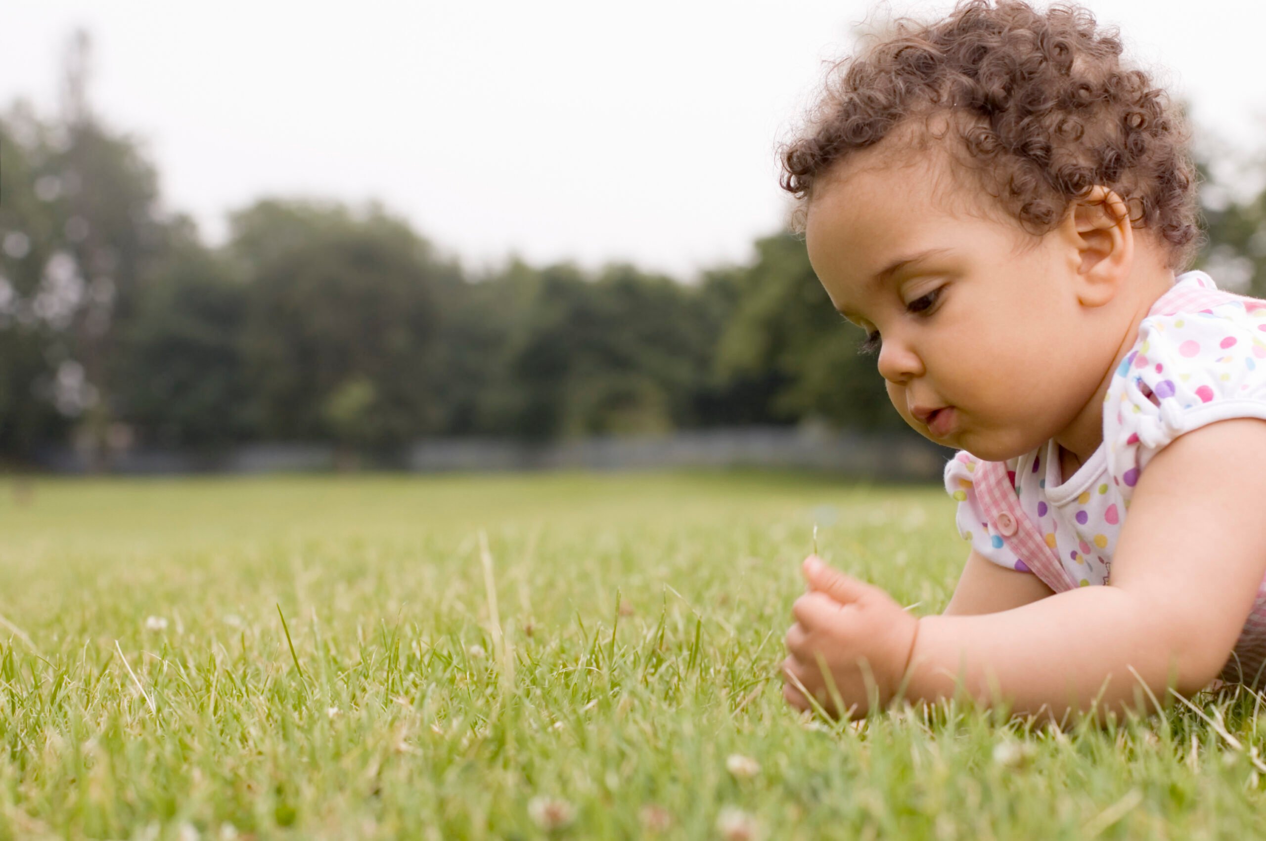 Baby Lying Down on Grass