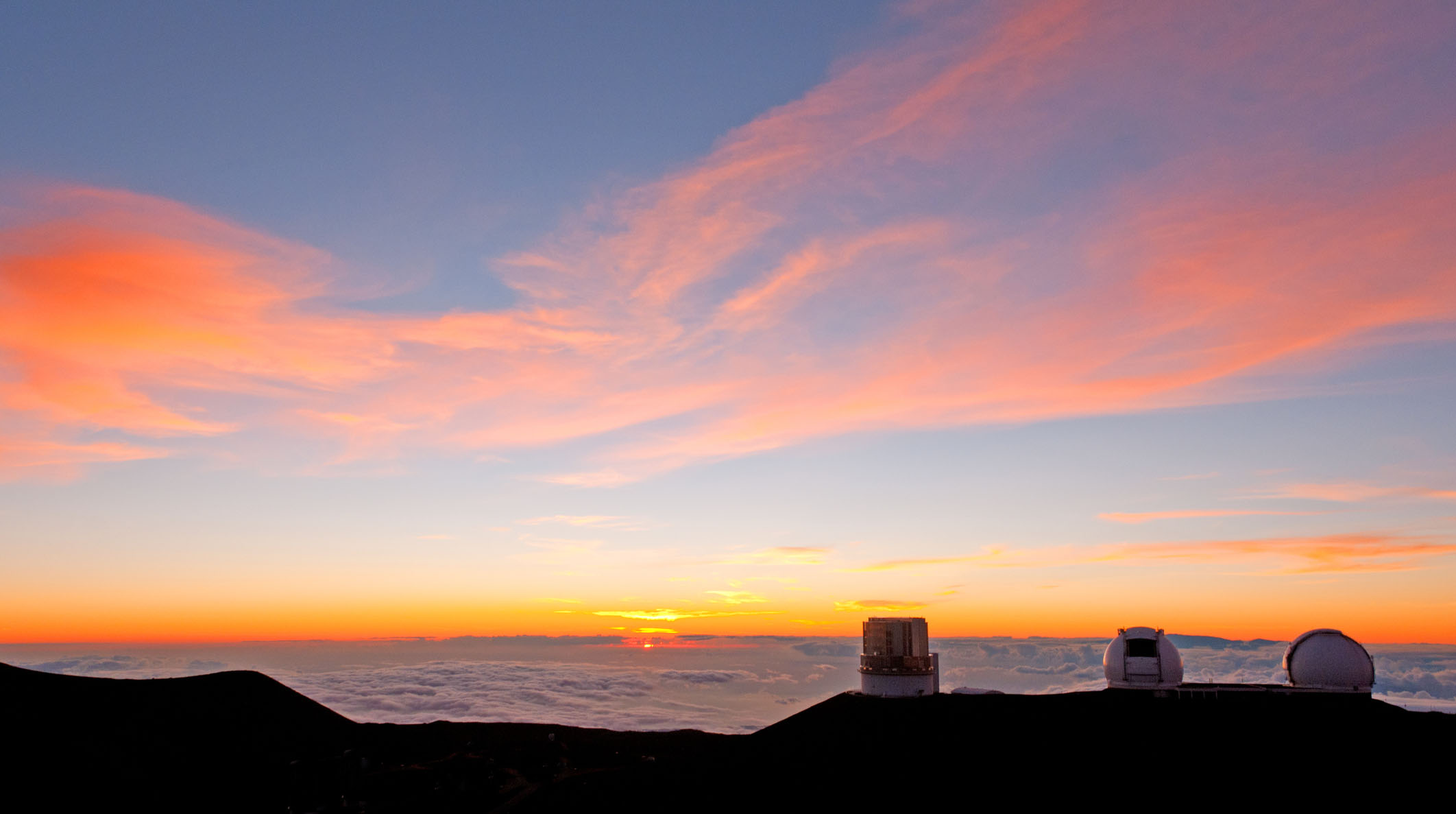 Sunset from a mountain observatory