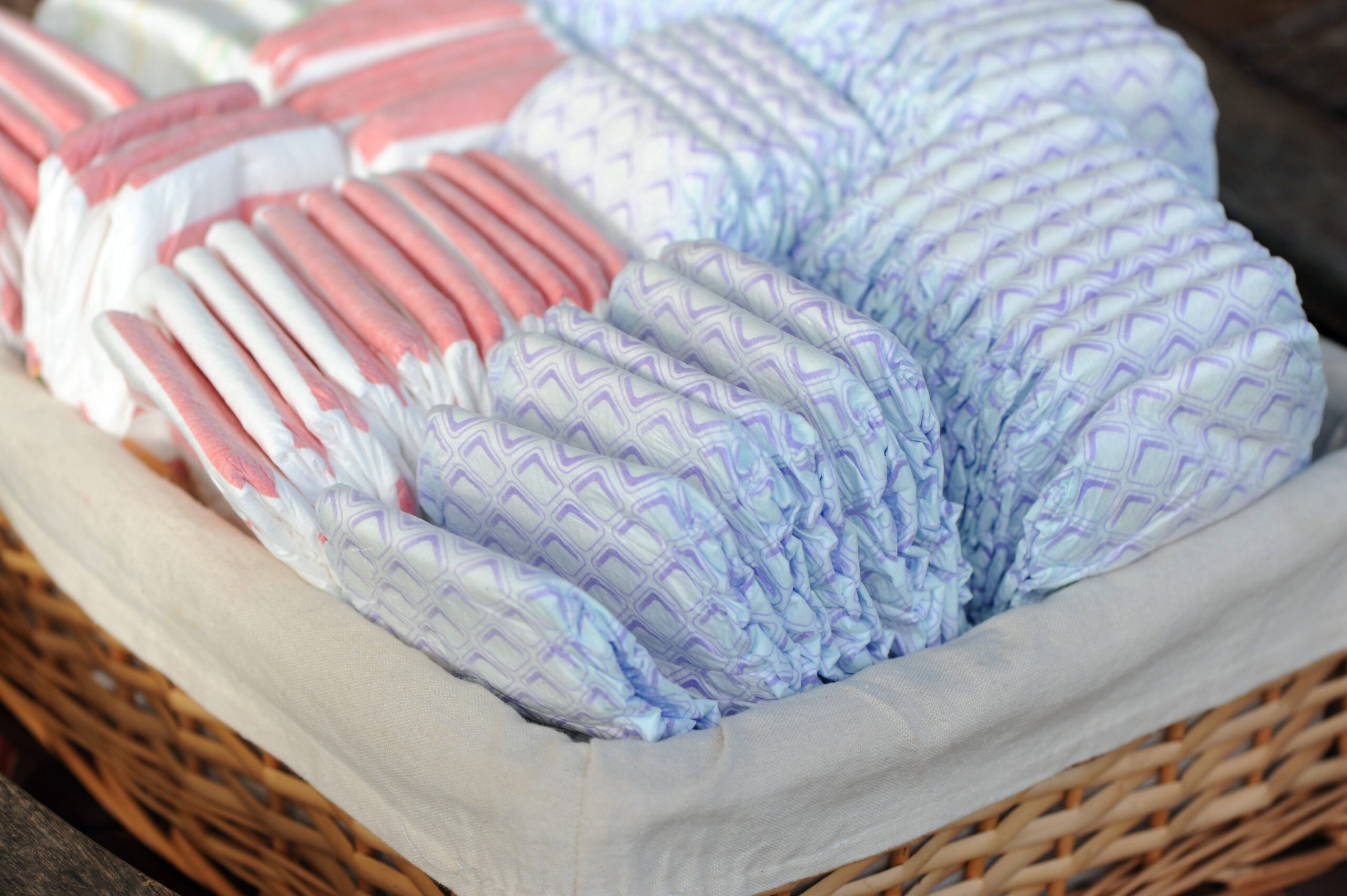 Basket of diapers