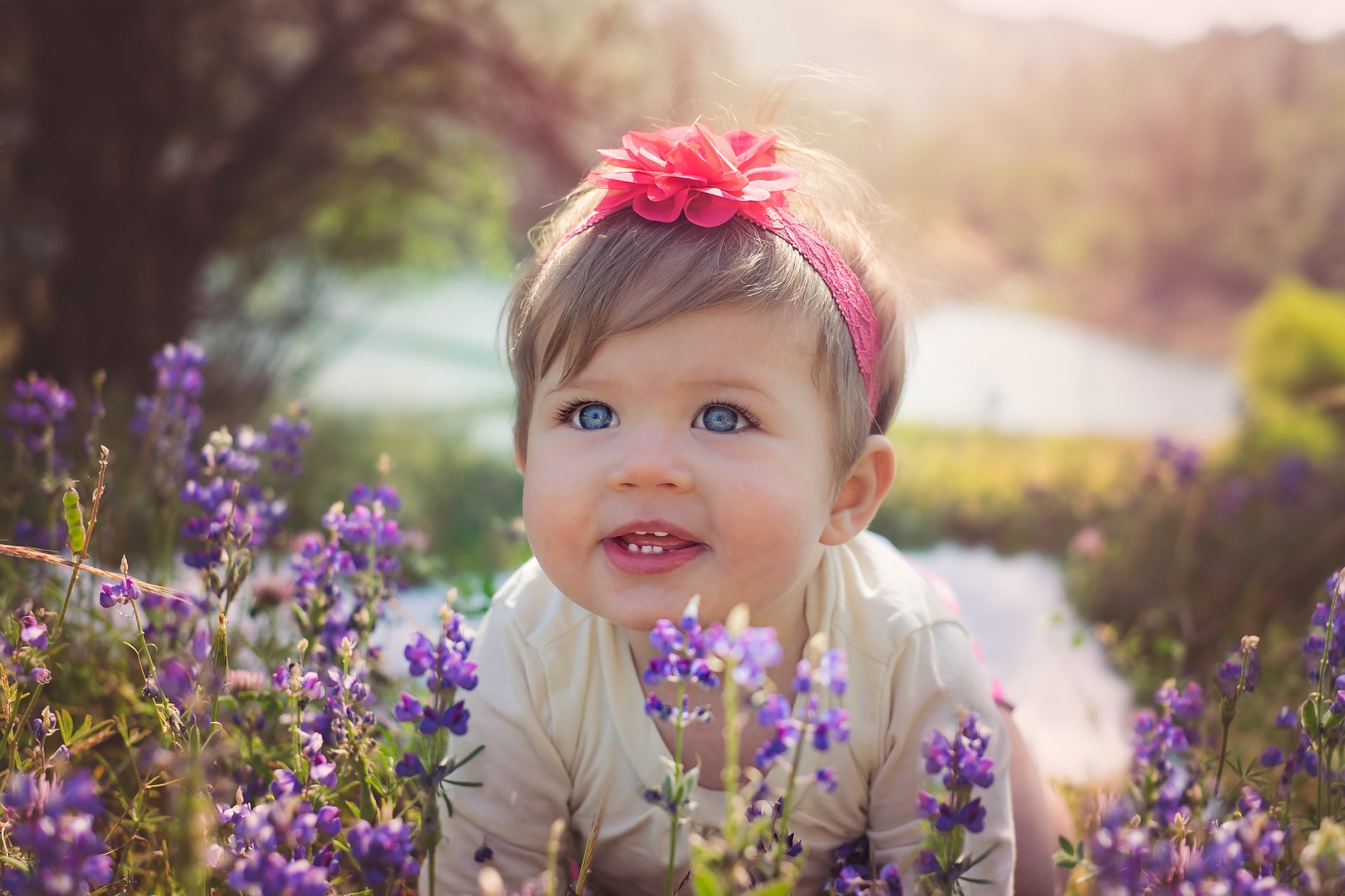 Baby Girl in Flowers