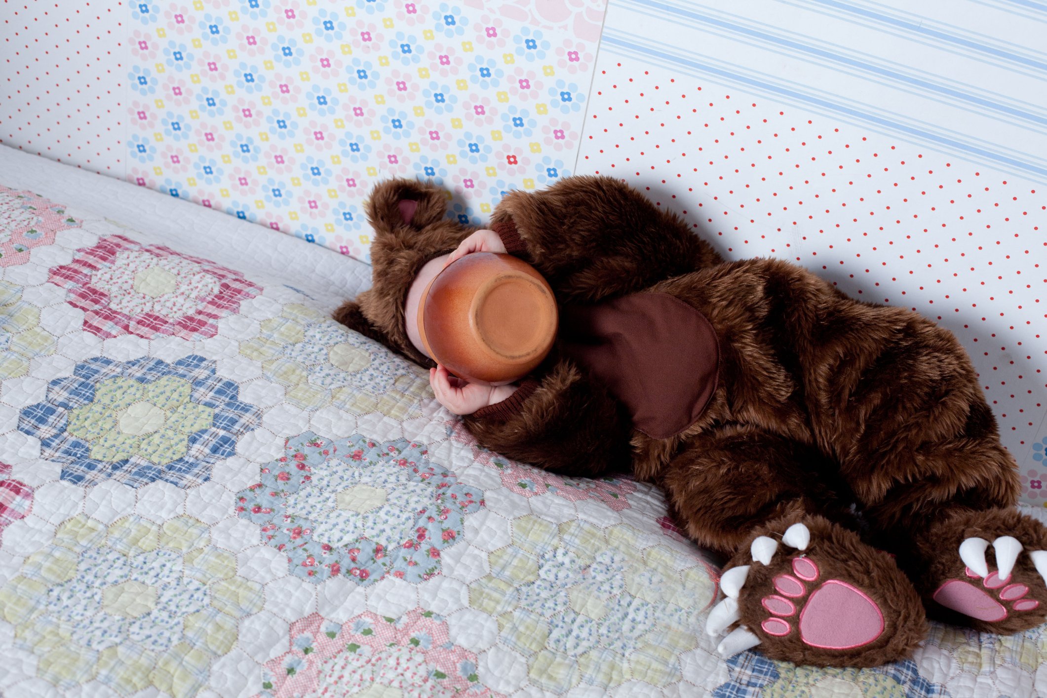 baby boy dressed as a bear