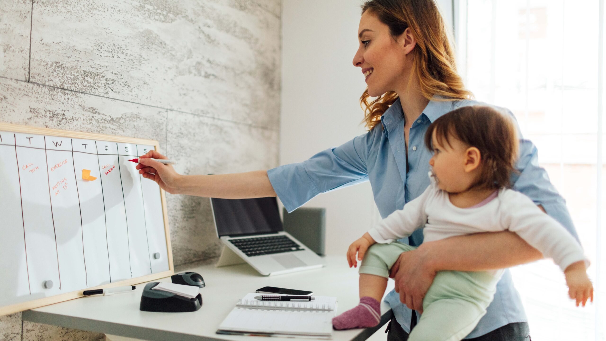 Working mom and baby girl