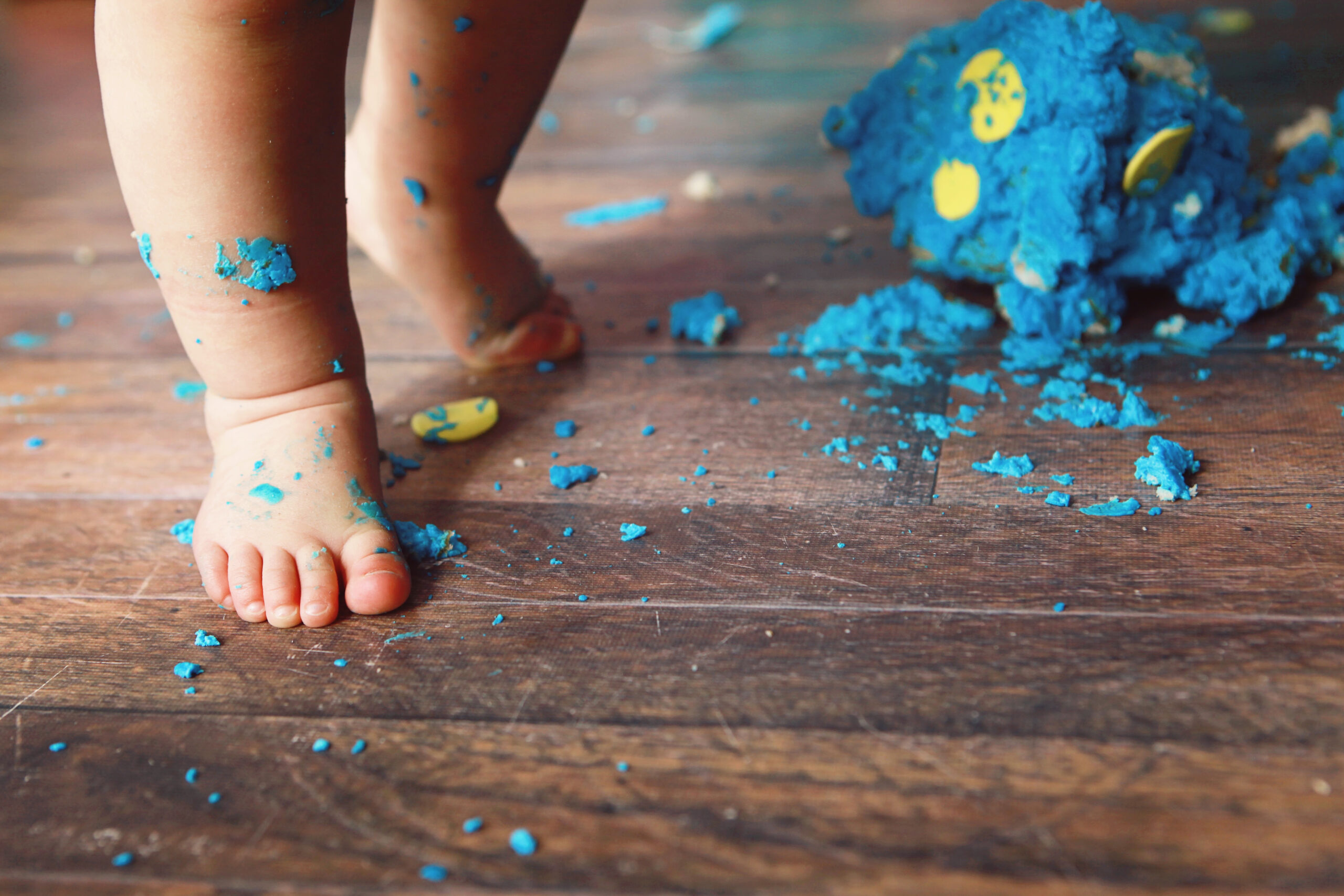 Baby Feet and Birthday Cake