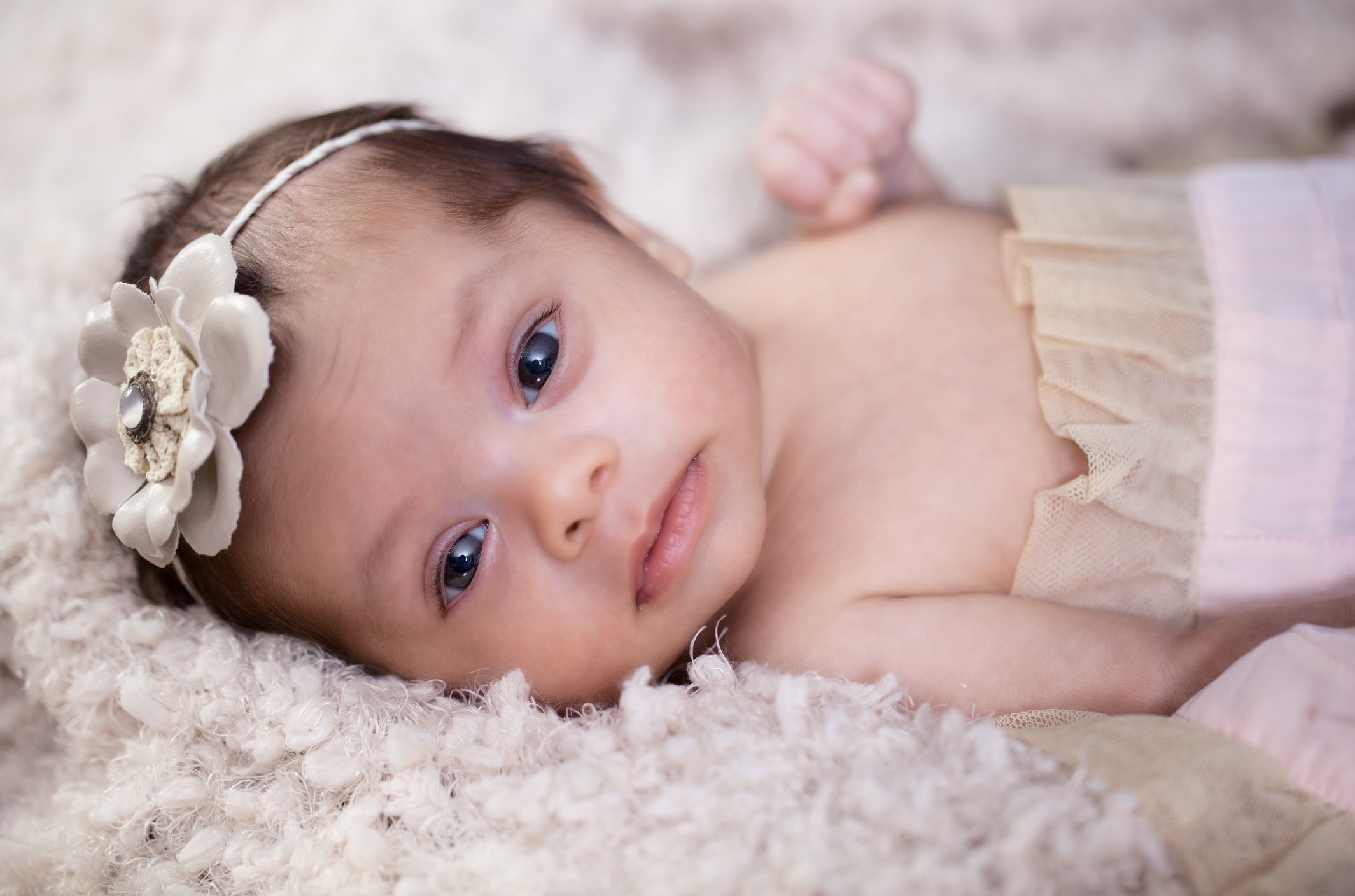 Newborn baby girl portrait