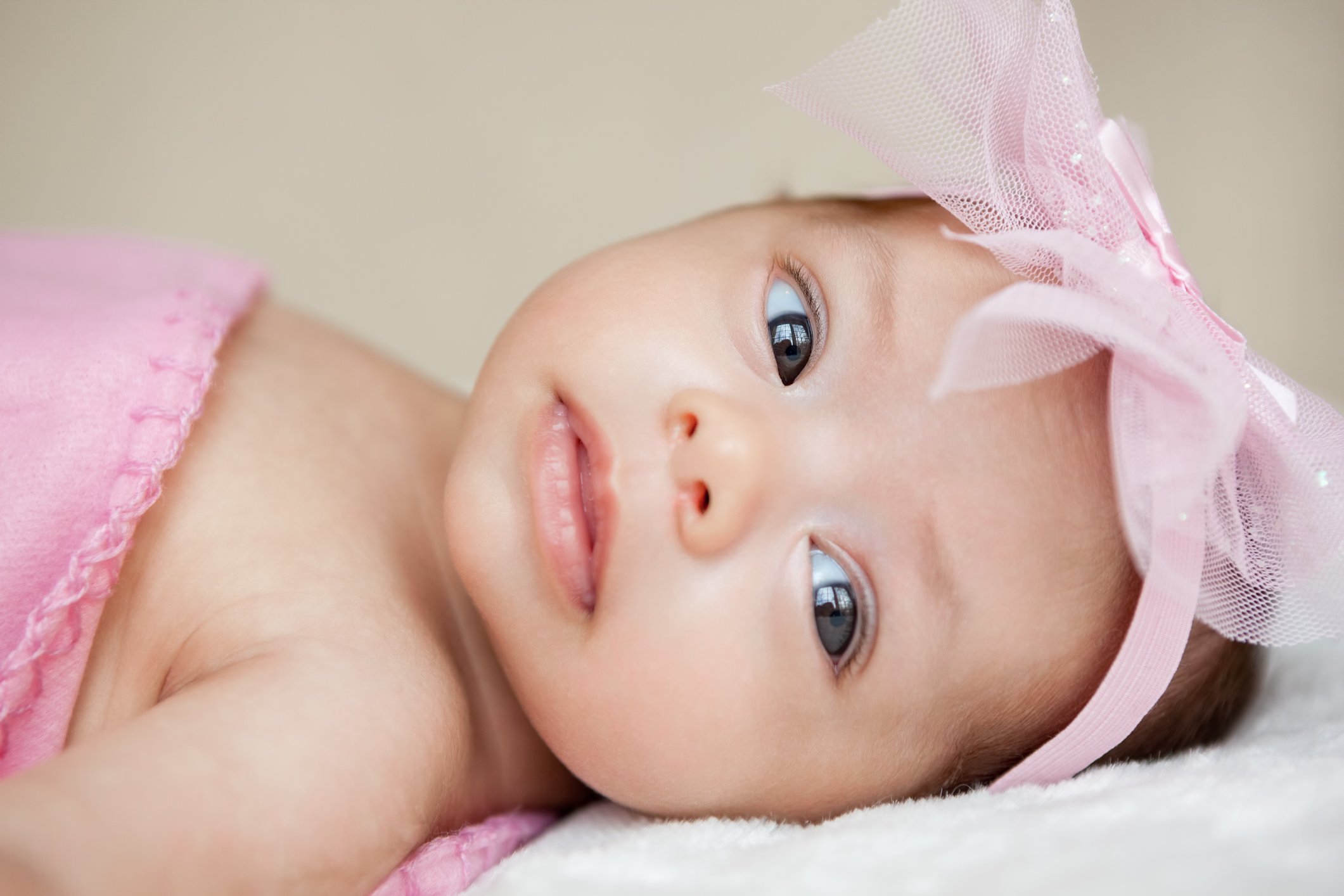 Newborn baby girl portrait