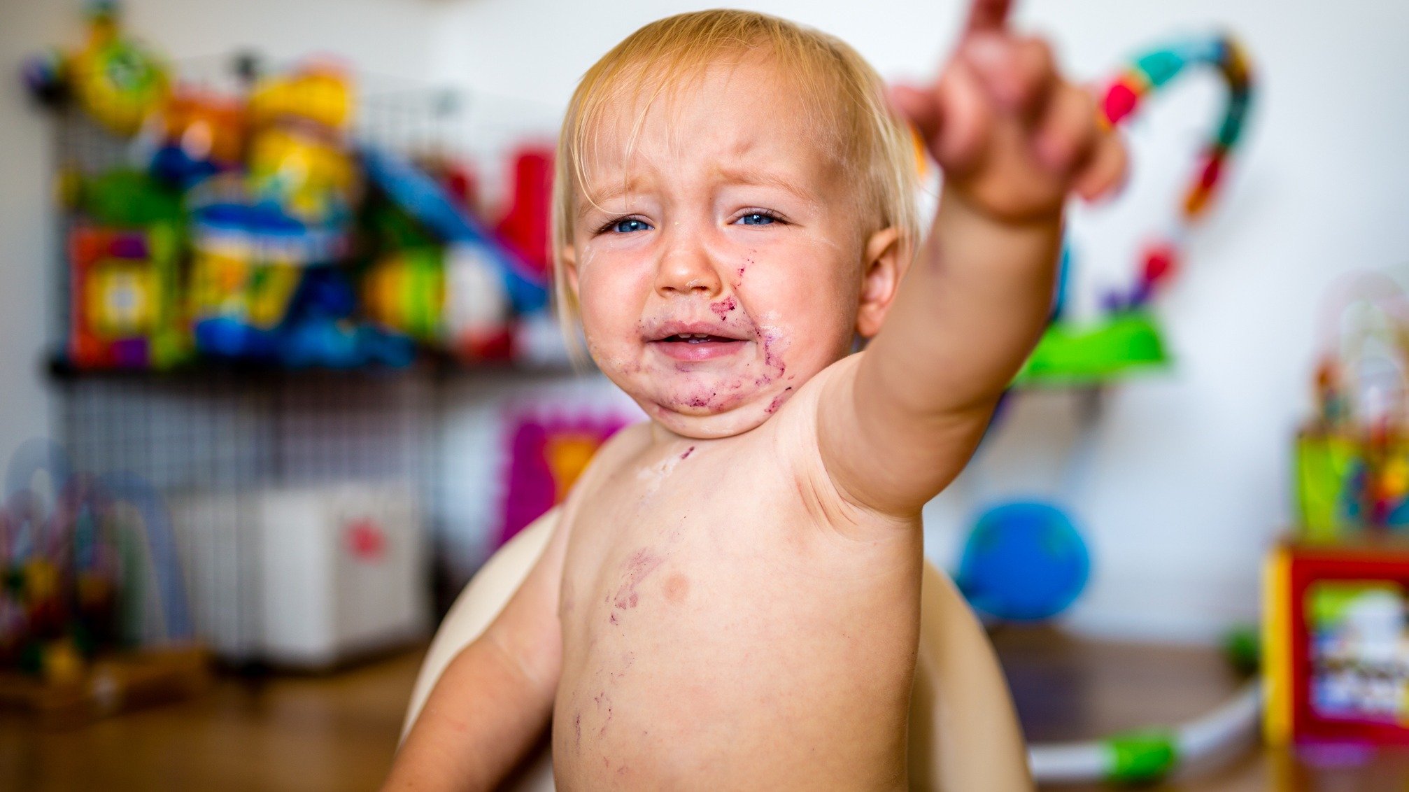 An upset toddler