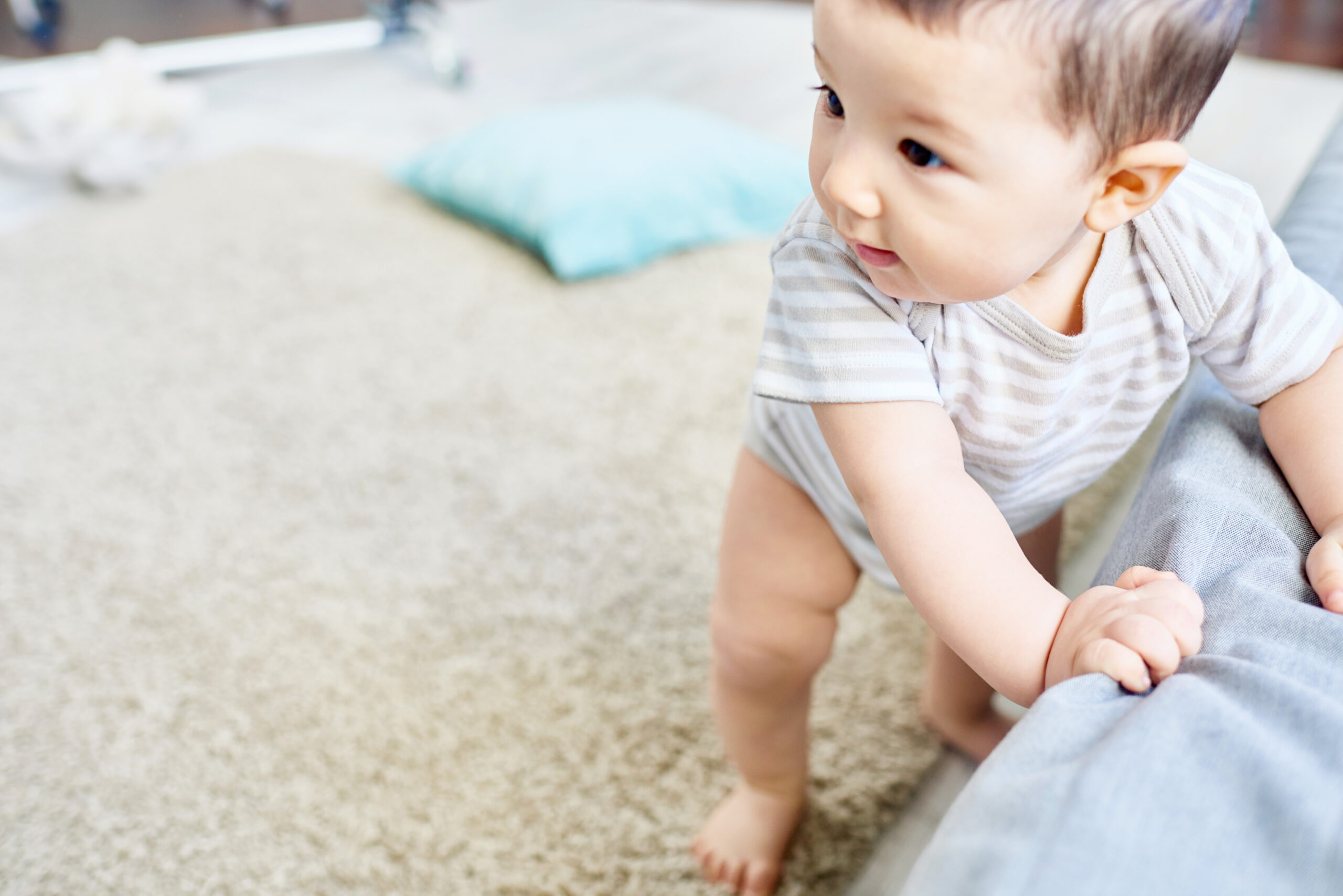 First Steps of Cute Baby Boy