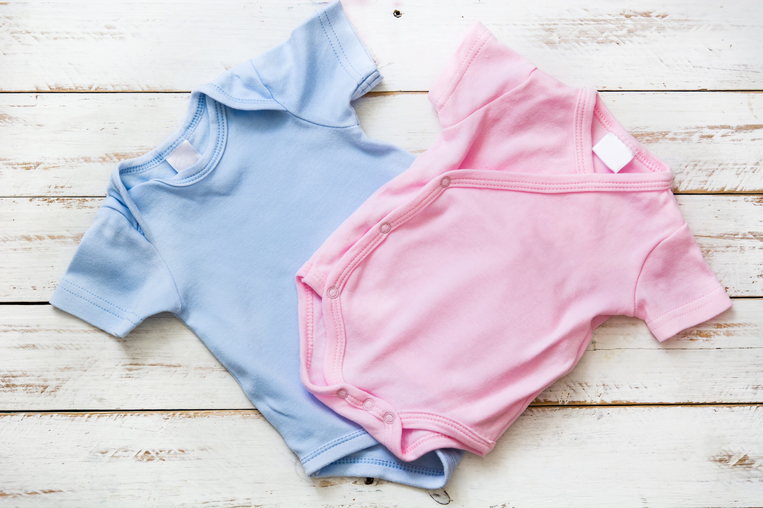 Pink and blue baby romper