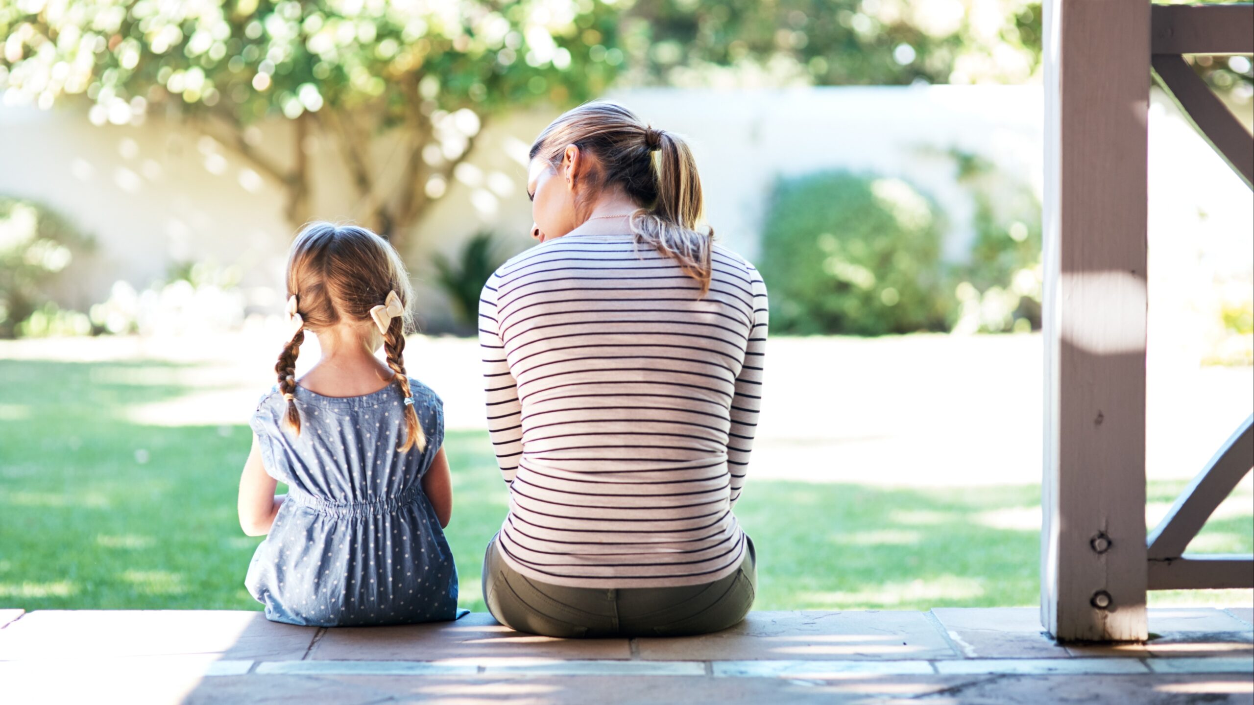 A mom and daughter talking