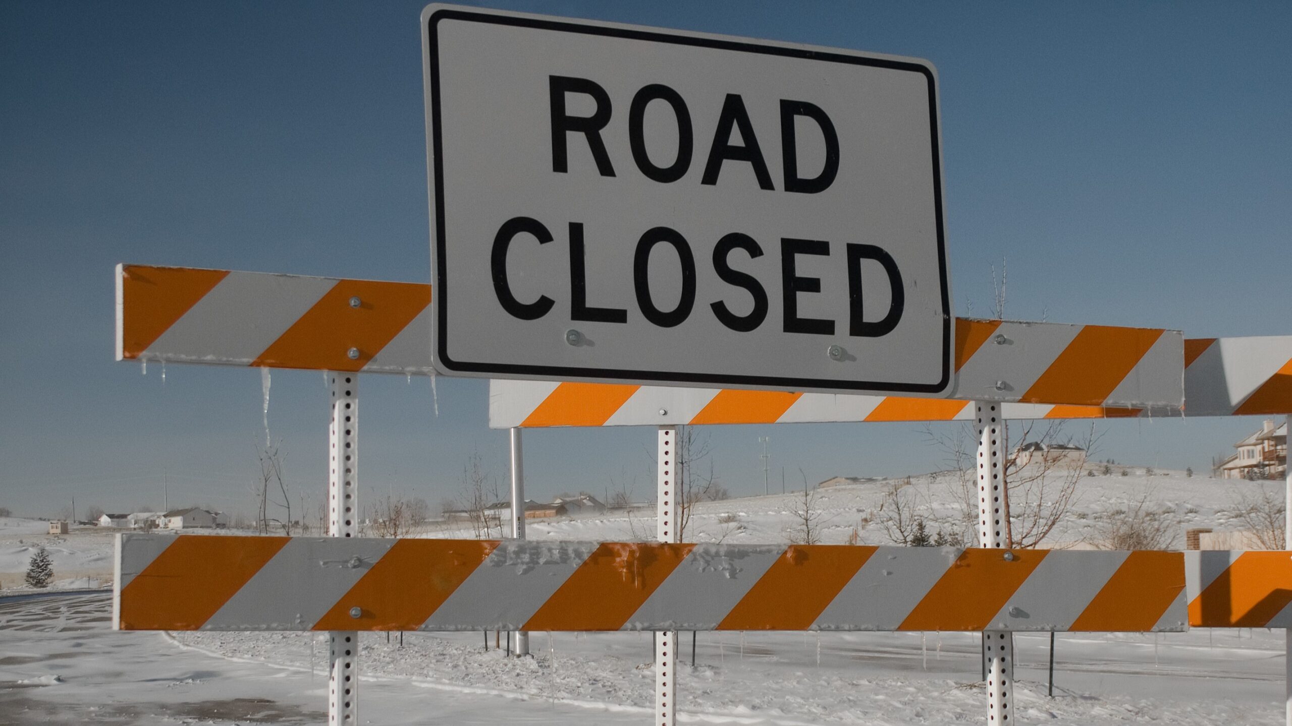 A road blocked off