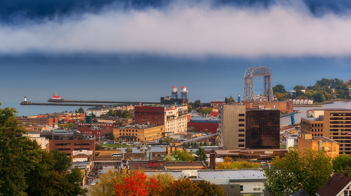 duluth skyline at evening