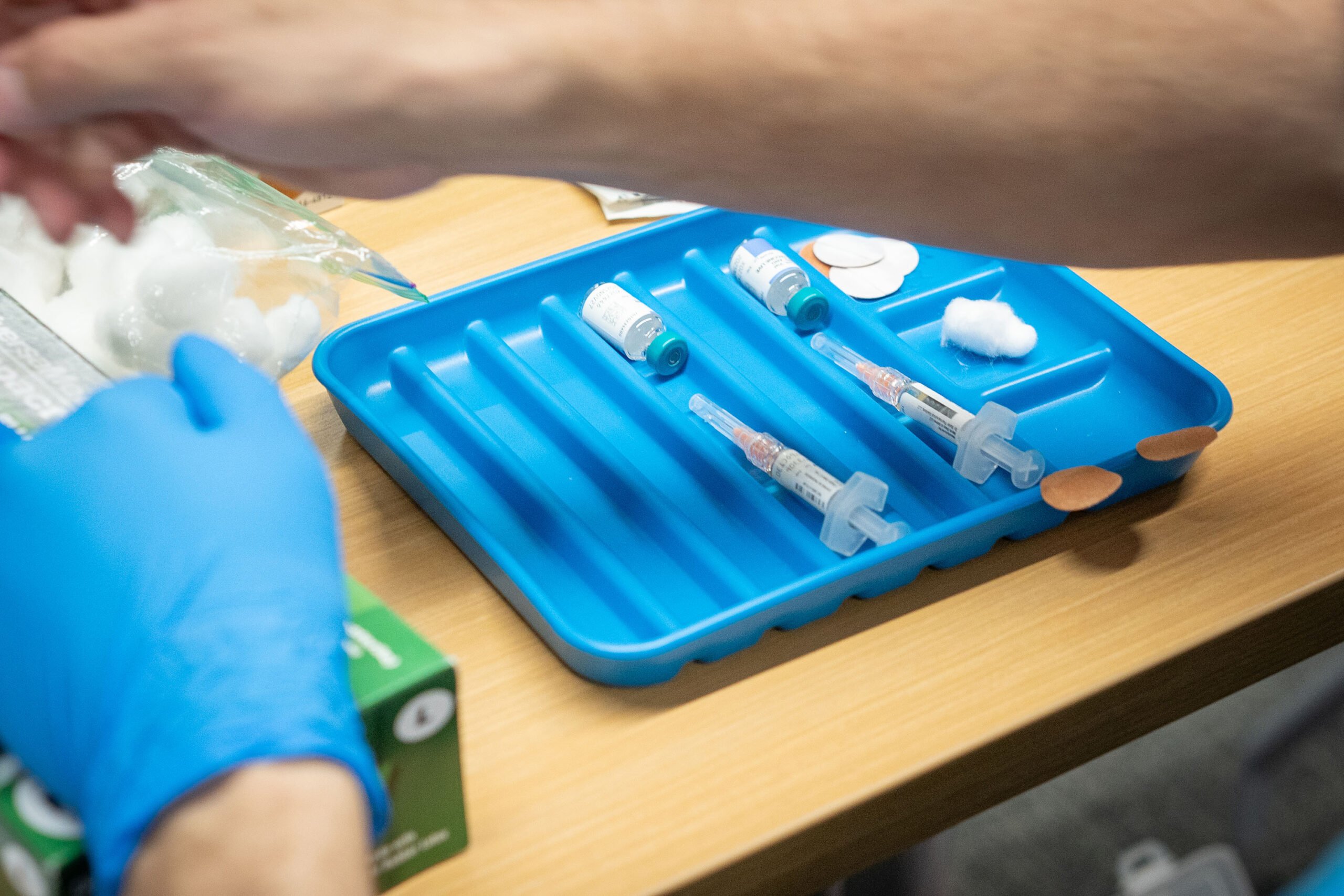A tray of the MMR vaccine at a vaccine clinic put on by Lubbock Public Health Department on March 1, 2025, in Lubbock, Texas. Cases of Measles are on the rise in West Texas as over 150 confirmed case have been seen with one confirmed death. (Jan Sonnenmair/Getty Images/TNS)