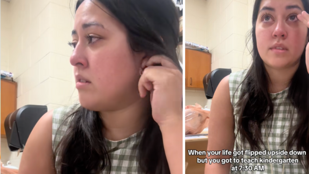 kindergarteners comforts teacher