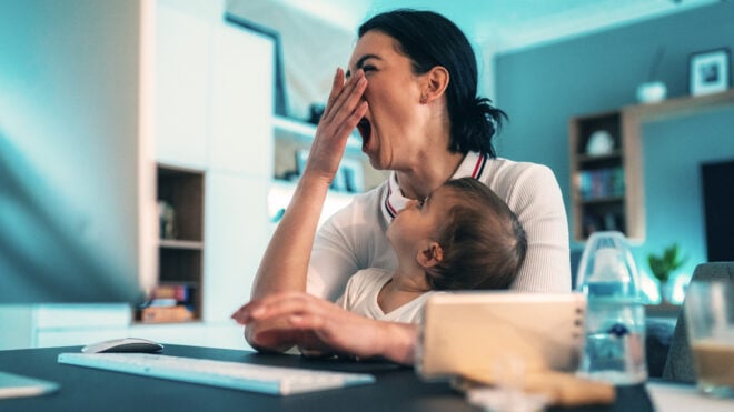 mom yawn