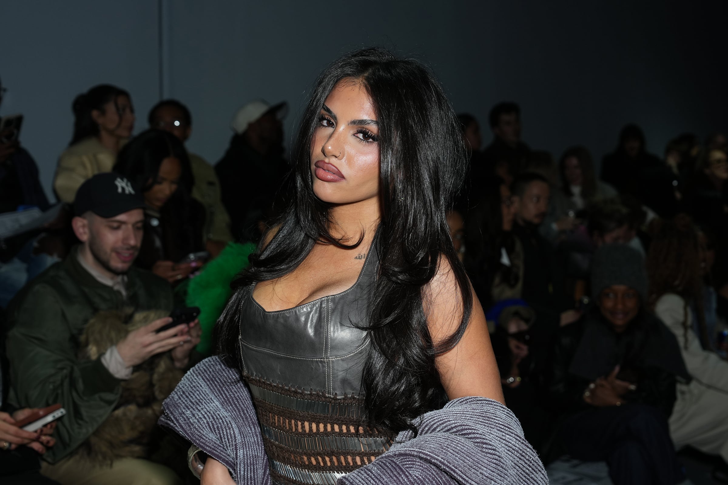 Huda Mustafa attends the Jane Wade fashion show