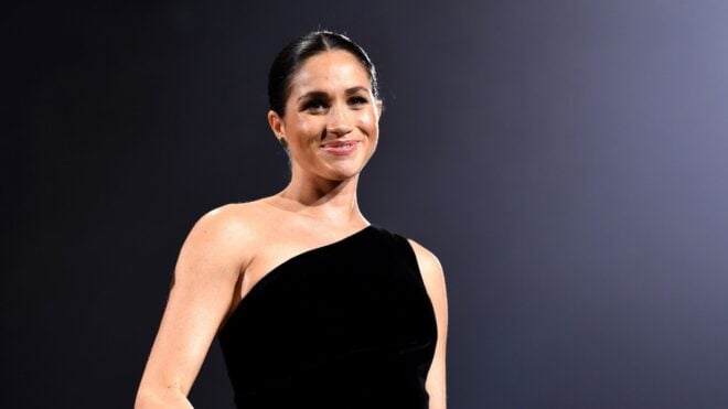 Meghan Markle on stage at the 2018 Fashion Awards at Royal Albert Hall