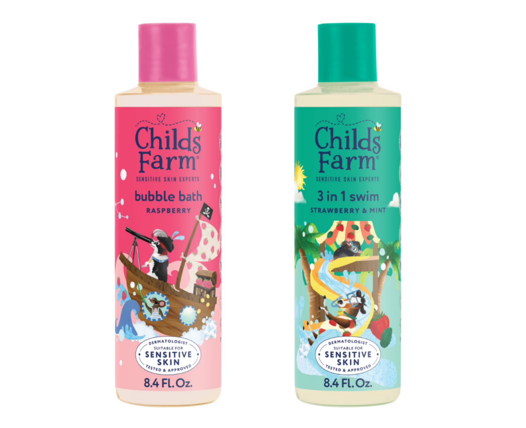 Childs Farm products bubble bath and swim