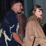 Taylor Swift and Travis Kelce are seen on October 11, 2024 in New York City