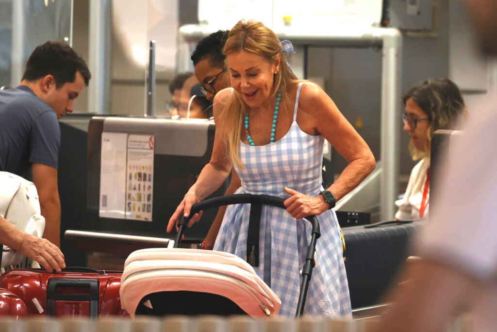 Ana Obregon with little Ana Sandra at the airport, August 13, 2024, in Madrid, Spain.