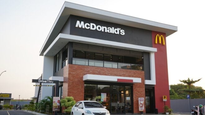 An exterior of a McDonald's drive-thru